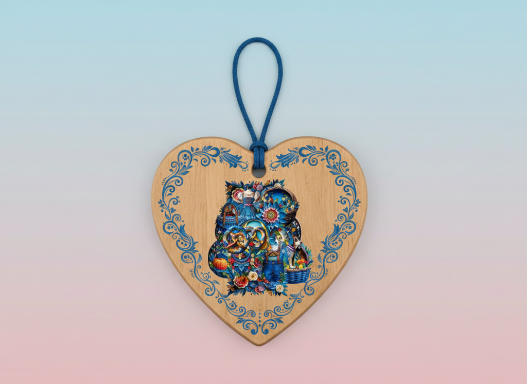 Oktoberfest Illustration Holzbrettchen